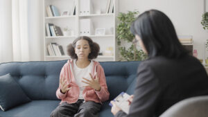 A teen girl in mental health aftercare