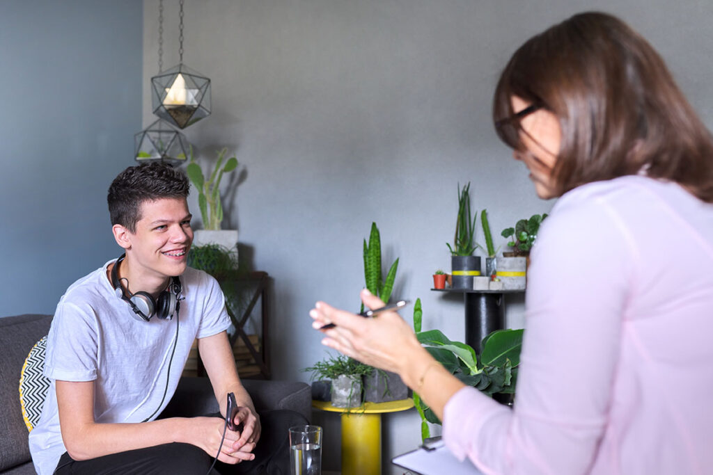 A teen male in psychotherapy for anxiety