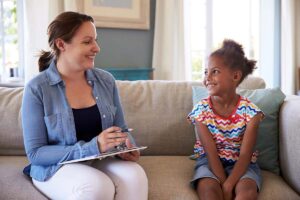 a child in residential care learns how to manage her mental health symptoms
